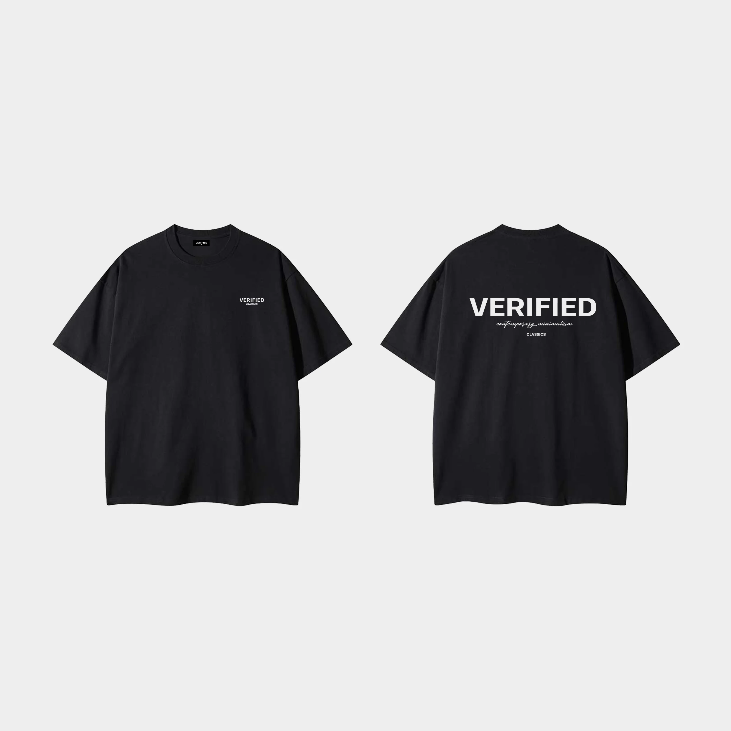 Front of men's Basic Tee in black.